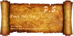 Paul Sára névjegykártya