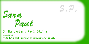 sara paul business card